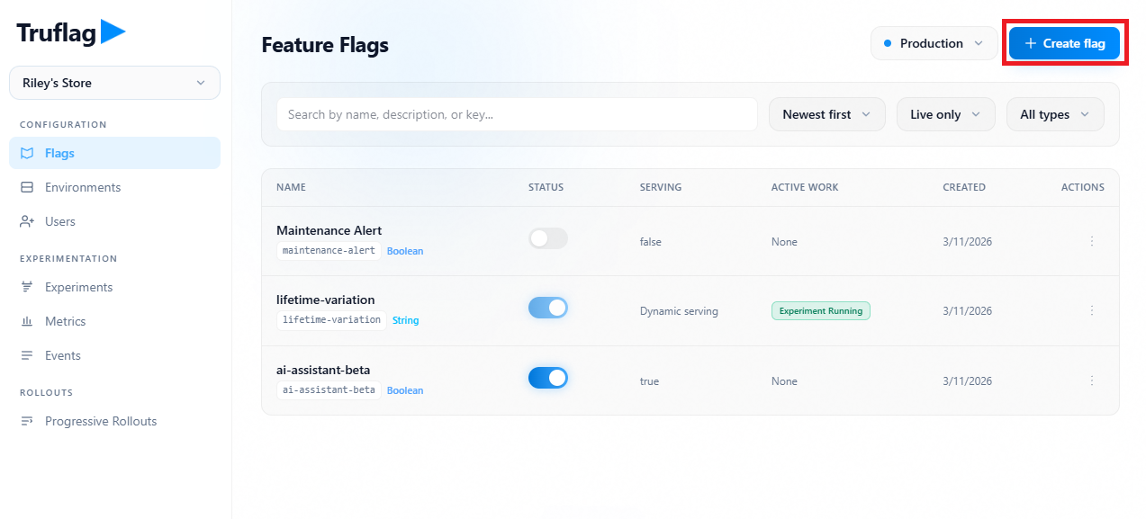 Create flag entry point