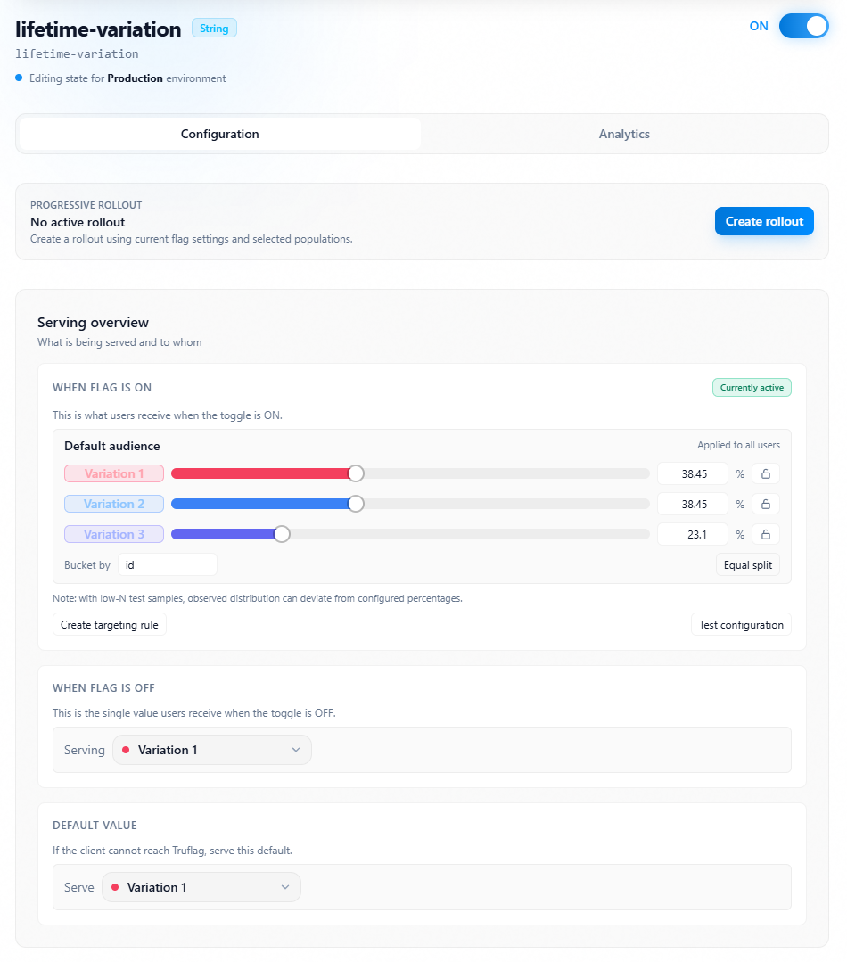 Environment-specific flag settings